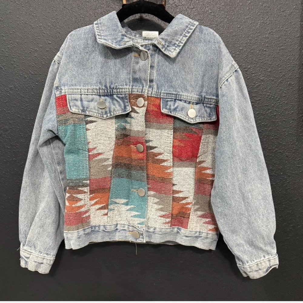 Kids aztec jean jacket